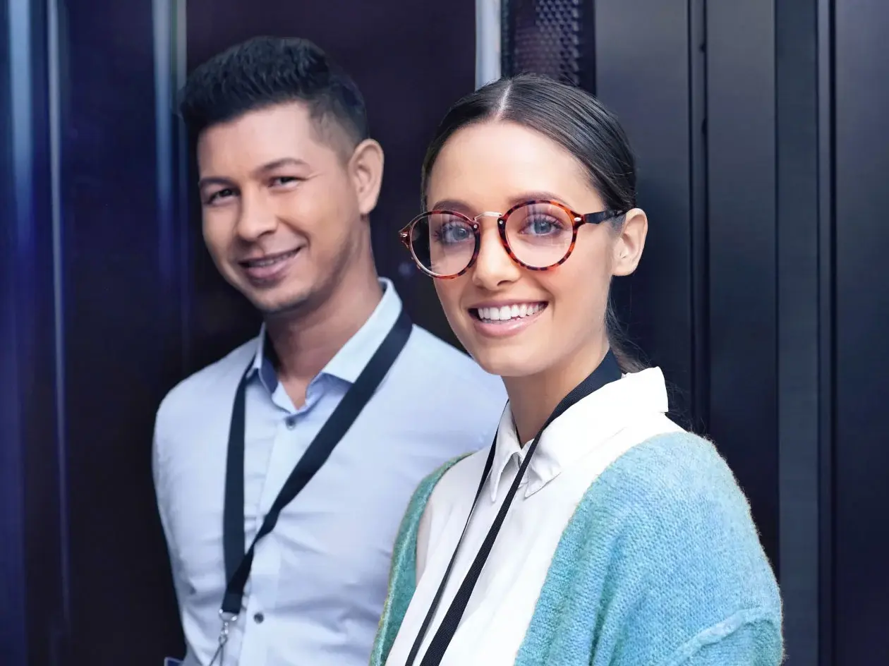 Two smiling healthcare workers