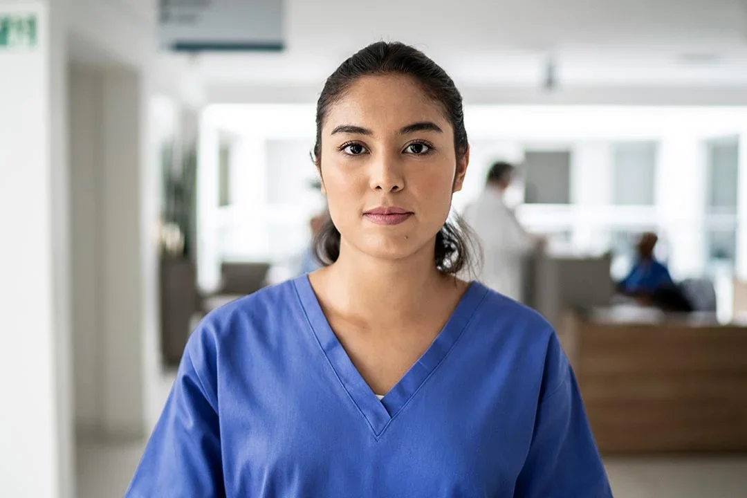 Nurse looking at camera